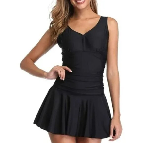 NWOT Summer Mae Tummy Control Once Piece Swimsuit Dress Size XL - Picture 1 of 9